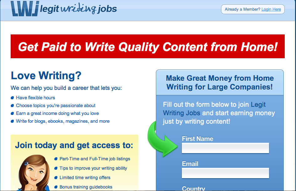 Jobs for writing
