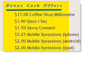 Cashback Research Bonus Cash Offers